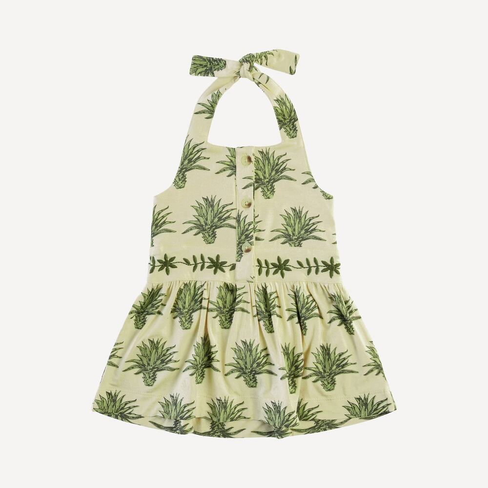 NWT Kate Quinn Embroidered Halter Dress in Agave Leaves Size 8y Bamboo